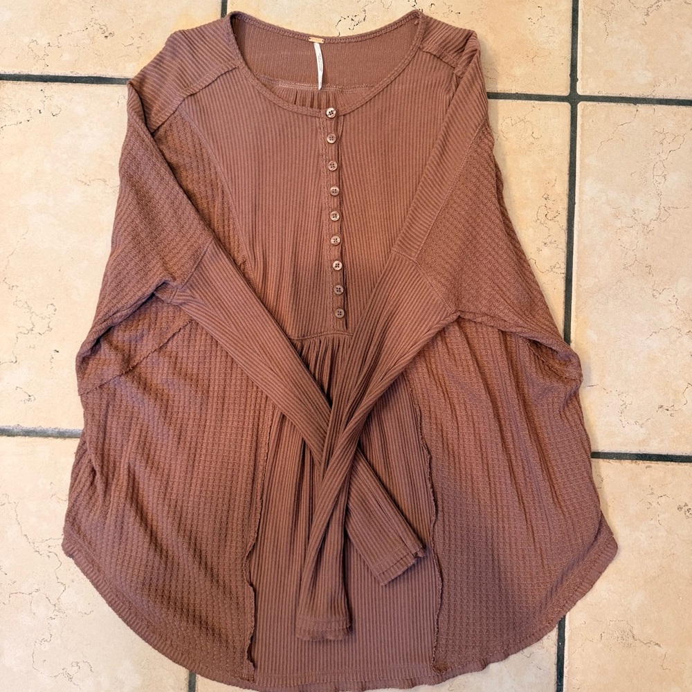 Free People Brown Tunic Top